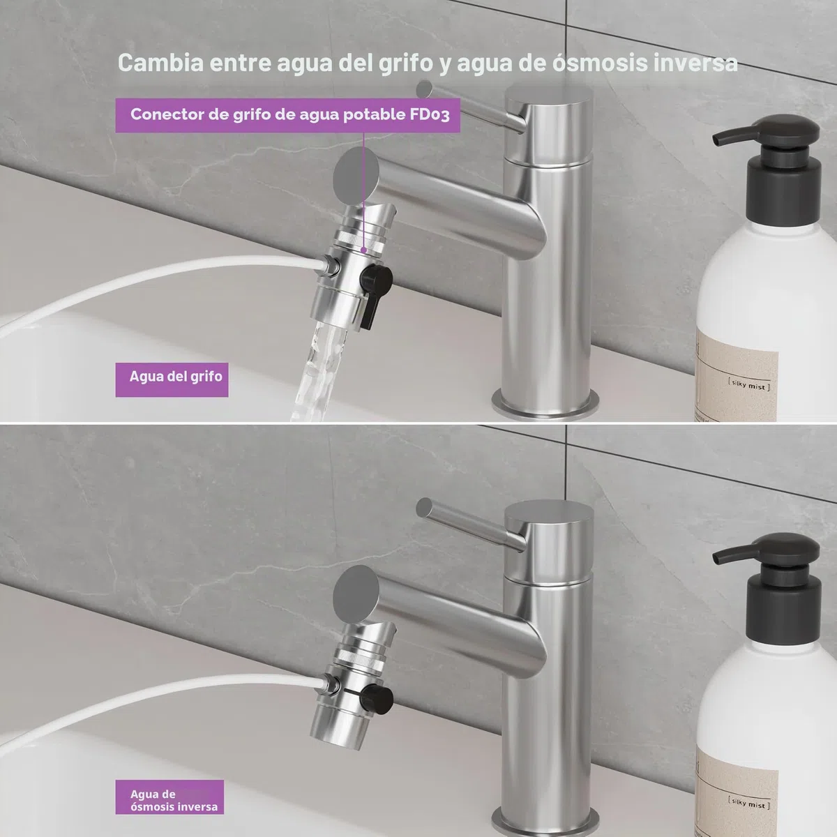 Frizzlife BFRO100 - Sistema de ósmosis inversa para acuario, 3 etapas, sistema de filtración de agua potable RO con manómetro, compacto, 100 GPD
