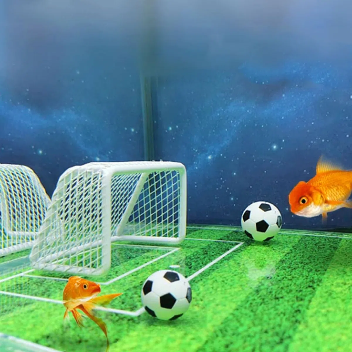 BESPORTBLE Decoración De Portería De Fútbol para Acuario Portería De Fútbol Ornamental para Pecera Decoración De Acuario De Simulación para Paisaje Acuático