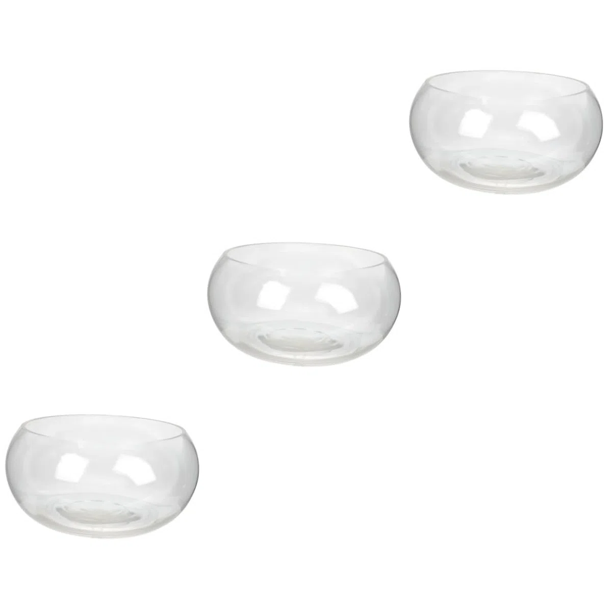 Kisangel 3 Piezas pecera Redonda de Escritorio Bol Equipo Maceta de Loto Redonda terrario Globo terráqueo Acuario pequeño Pecera Transparente Planta florero tazón de Burbujas de Vidrio