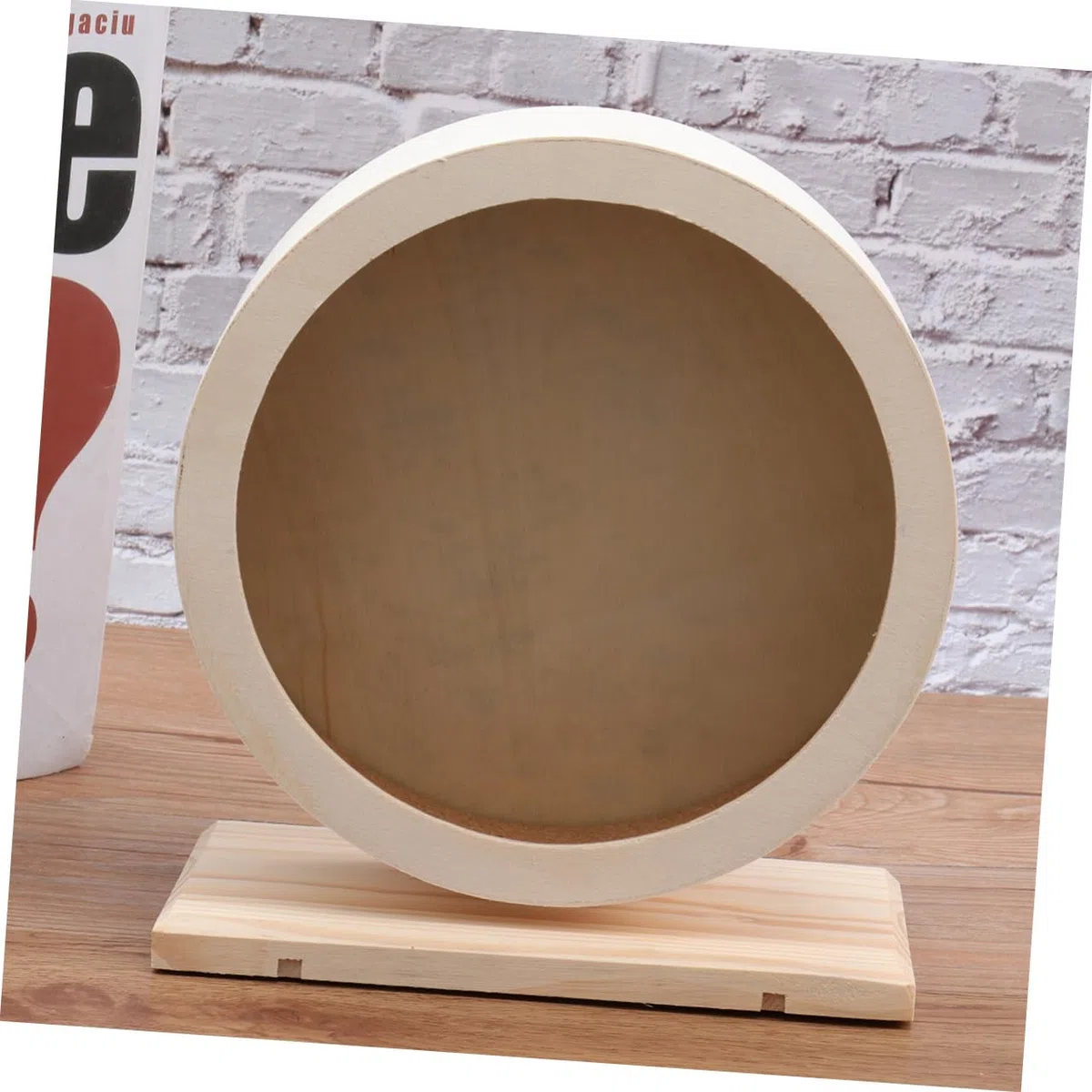 Rueda de Ejercicio para Mascotas Pequeñas de Madera Maciza Disco Antideslizante Mediano para Hámsters Erizos y Roedores Resistente y Duradera Fomenta Actividad Saludable