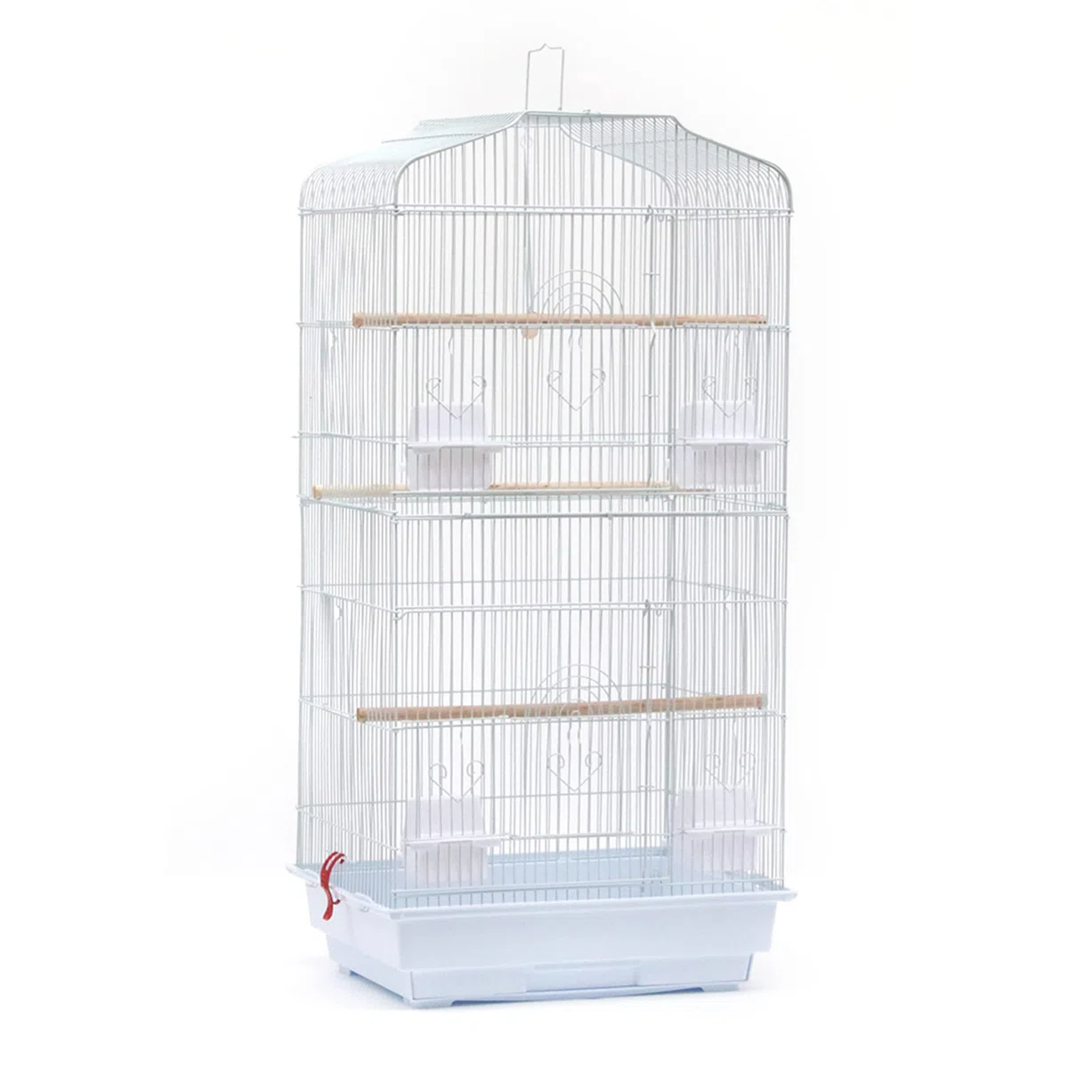 Jaula para Pájaros Jaula Metálica para Mascota Aves Loros Canarios con Teche Abierto Jaula Aves Metal (46 * 36 * 92 cm (Blanco))