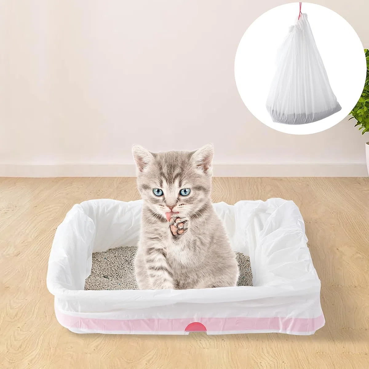 30 Bolsas De Arena Para Gatos De 85 X 39 Cm Con Cordón, Bolsas Extragrandes Y Resistentes Para Bandejas De Arena, Bolsas De Basura Para Mascotas, Caja De Arena Para Gatos, Suministros Para Gatos