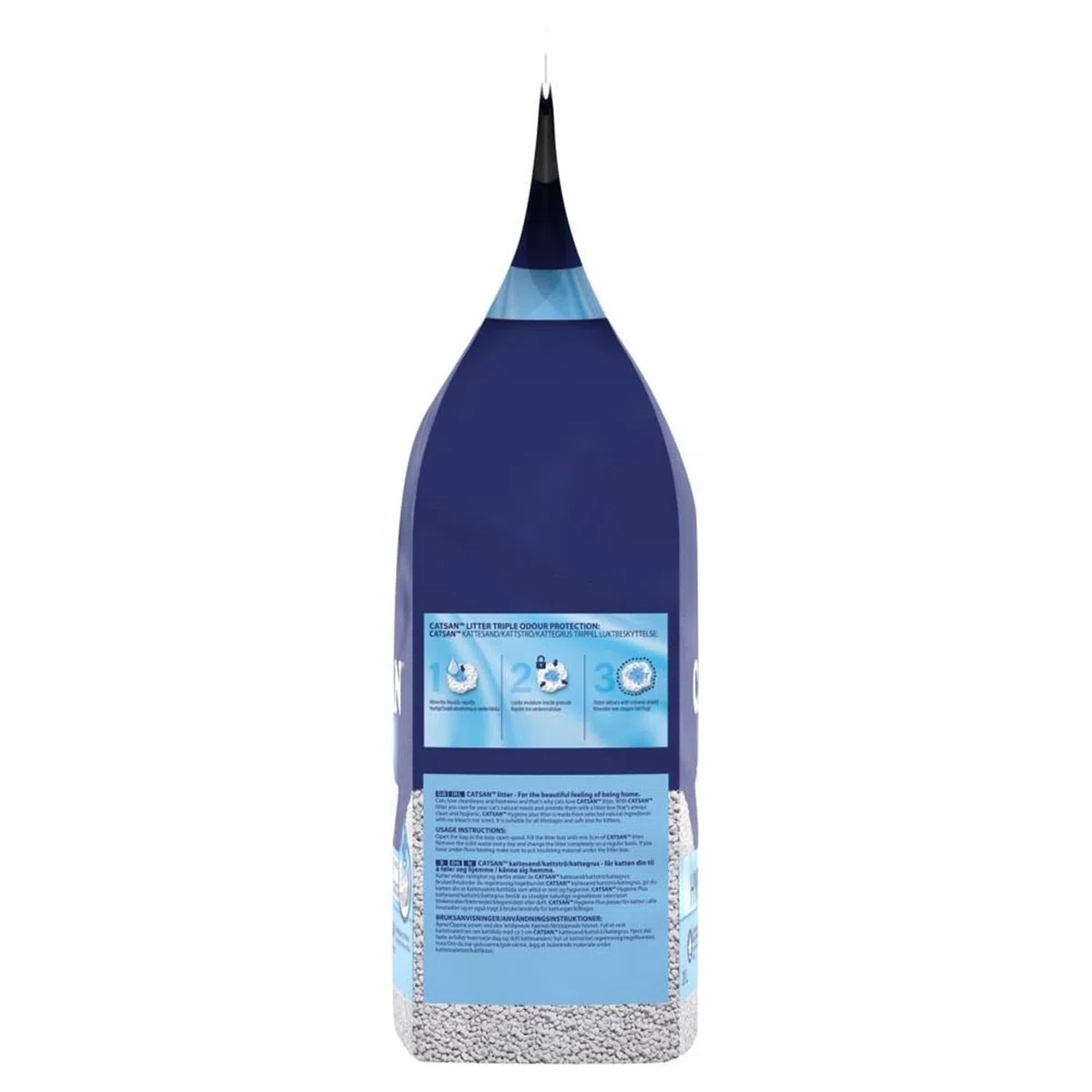 Catsan Hygiene - Arena para gatos no aglomerante, 20 L (paquete de 4), gránulos blancos de bajo polvo con protección contra olores, arena absorbente para gatos de interior, frescura e higiene de larga
