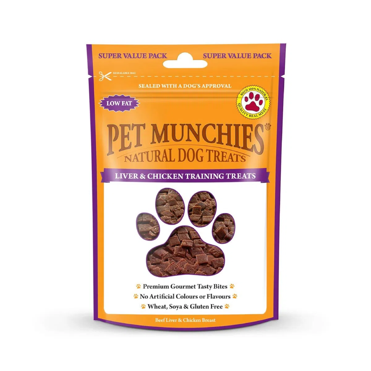 Pet Munchies - Paquete de 8 Bolsas de chucherías de Pato para Mascotas, recompensa para adiestramiento.
