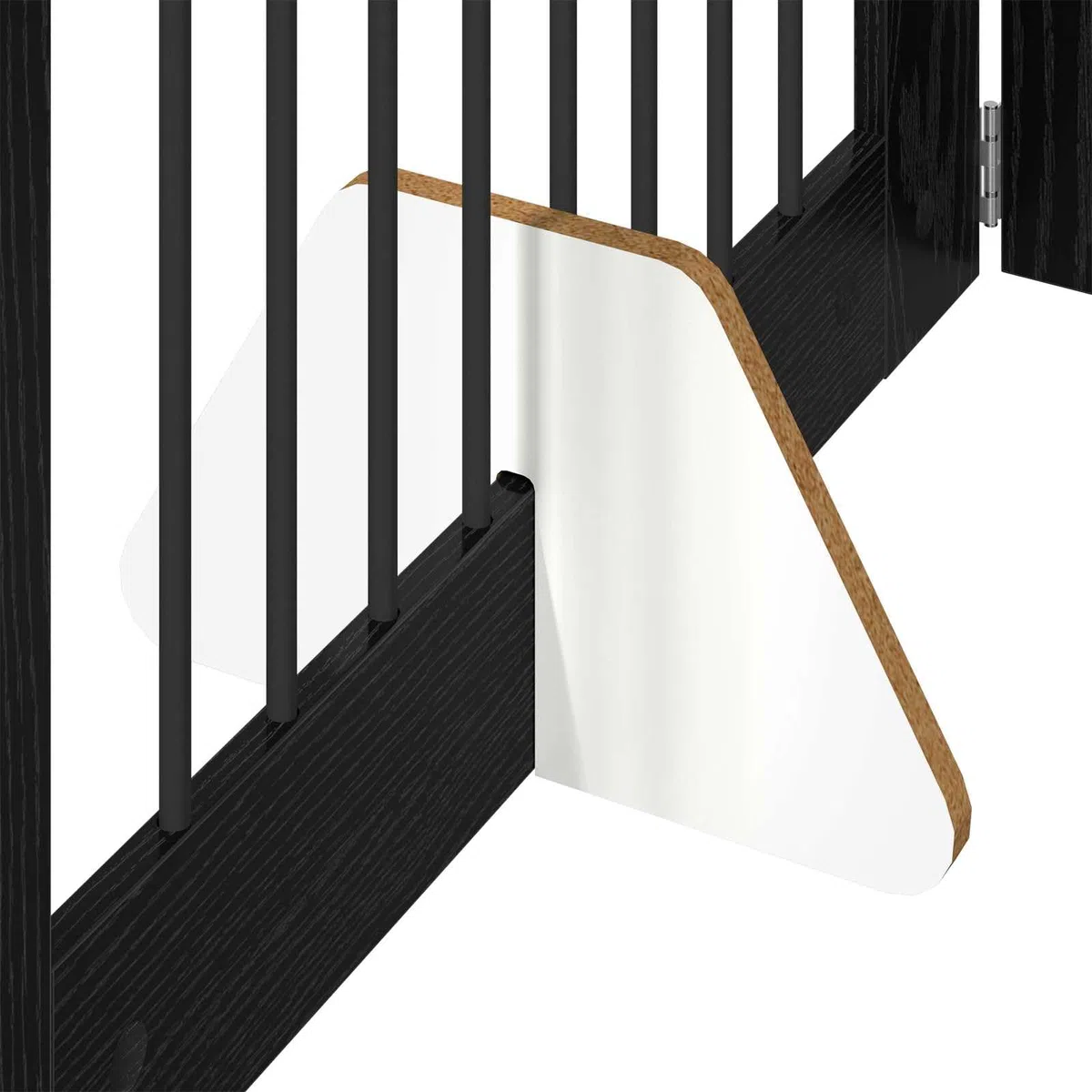 Portería para perros con soporte 6 piezas de roble negro 80 x 60 cm plegable y portátil, perrera de metal como barrera para interiores, protección y seguridad para cachorros y perros mientras