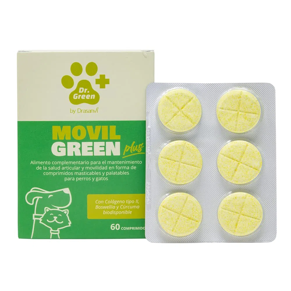 Artrosis Perro Movilgreen Plus 60 Comprimidos para Articulaciones Drasanvi | Formula Reforzada con Mayor Concentracion de Activos para Perros con Necesidades Articulares Mas Exigentes, Dr Green