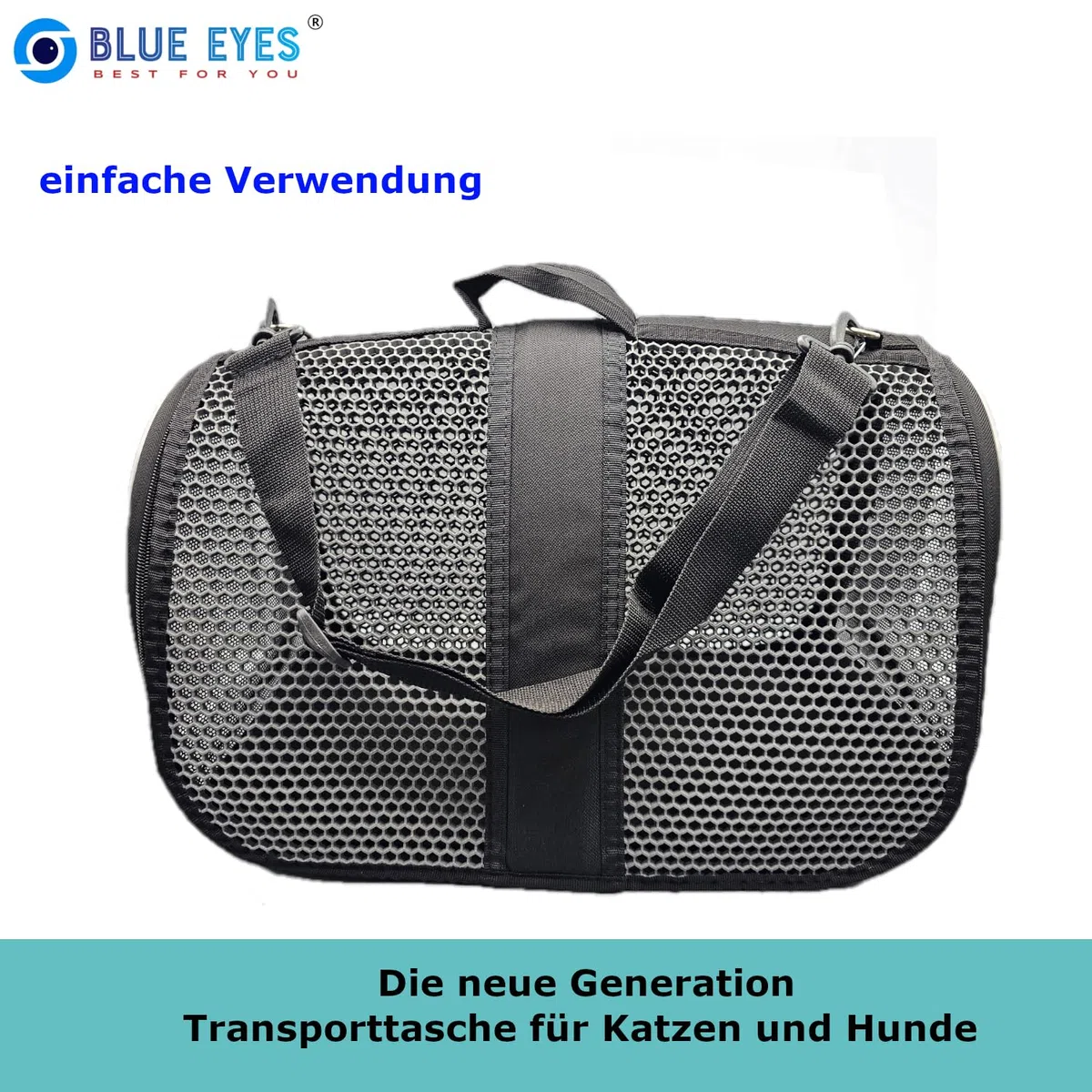 Blue Eyes Transportín para gatos y perros, plegable, transparente, bolsa de transporte para mascotas en avión para mascotas, medianos y pequeños, hasta 6,5 kg (panal)