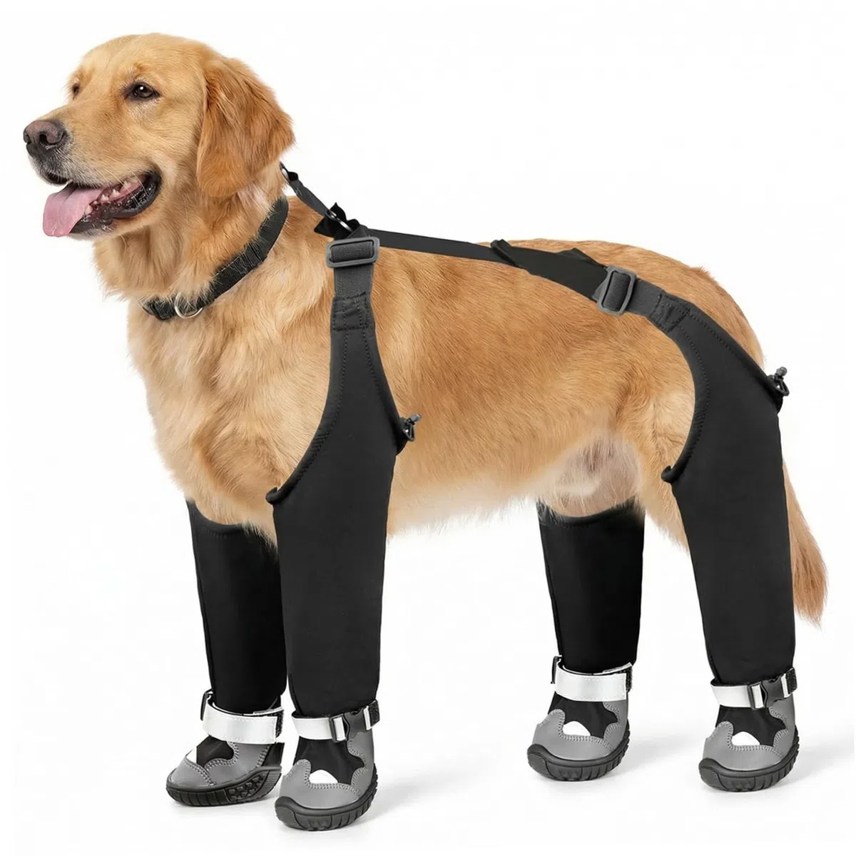 Botas para Perros con Tirantes Botas Impermeables antisuciedad para Perros Pantalones Ajustables Antideslizantes para Caminar al Aire Libre y Protectores de Patas XL