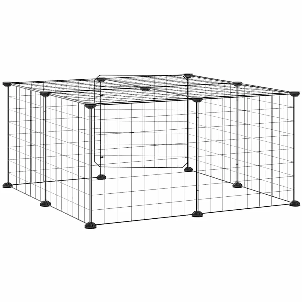 Jaula para mascotas de acero con recubrimiento en polvo, 35 x 35 cm, con puerta, plegable, para conejos, cobayas, hámsteres, roedores, interiores y exteriores, refugio seguro