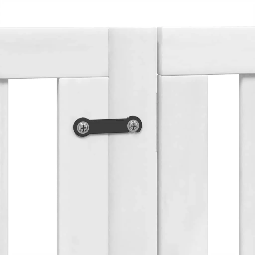 12-TLG. Puerta plegable para perros con puerta, color blanco, 600 cm, madera de álamo, independiente, plegable, protección de seguridad para perros y cachorros, interior y exterior, jardín