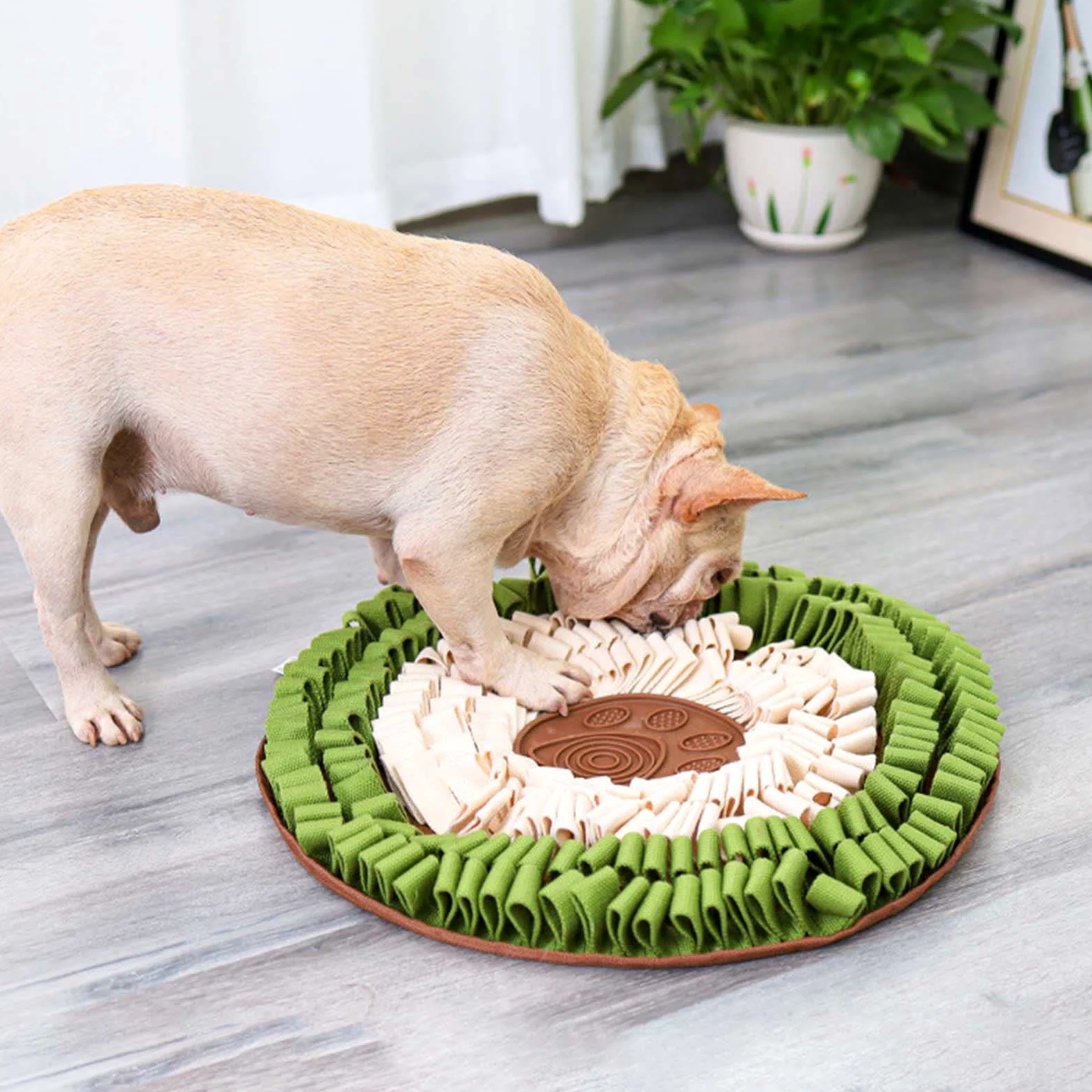 PANGBOER Rompecabezas interactivo para perros, alimentador lento con alfombrilla para lamer, mejora la inteligencia para cachorros, tapete de forraje de 48 x 48 cm