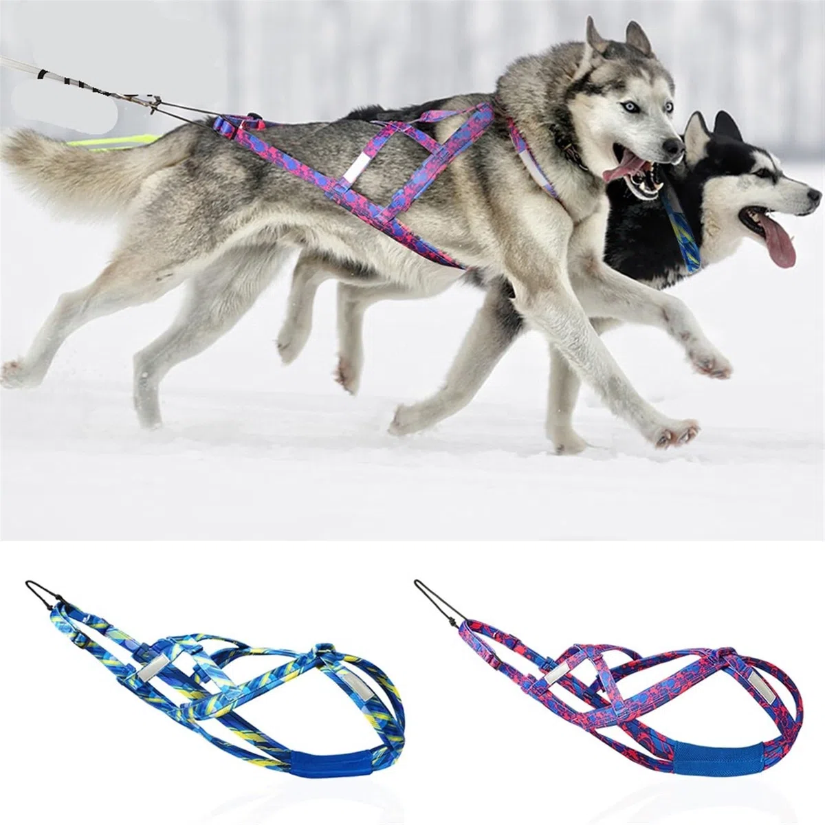 Arnés de tracción for perros Arnés de tracción de peso for perros, Arnés de entrenamiento de velocidad Skijoring, Arnés de trineo for perros de entrenamiento for perros medianos y grandes Arnés deport