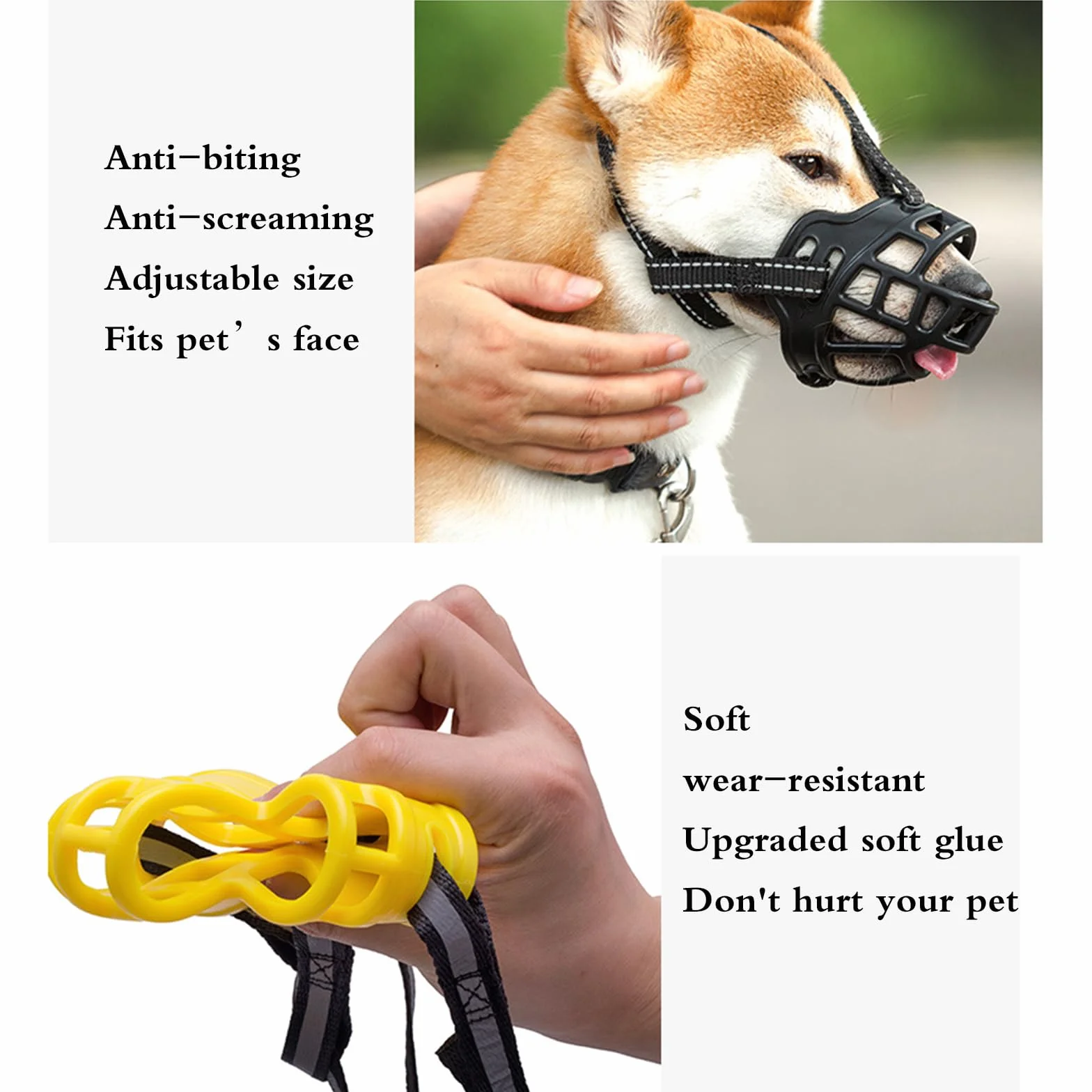 Bozal de Entrenamiento Transpirable for Perros. Permite jadear, Beber y Entrenar. Incluye Cesta de plástico Resistente.,Bozal para Perro(No.3)