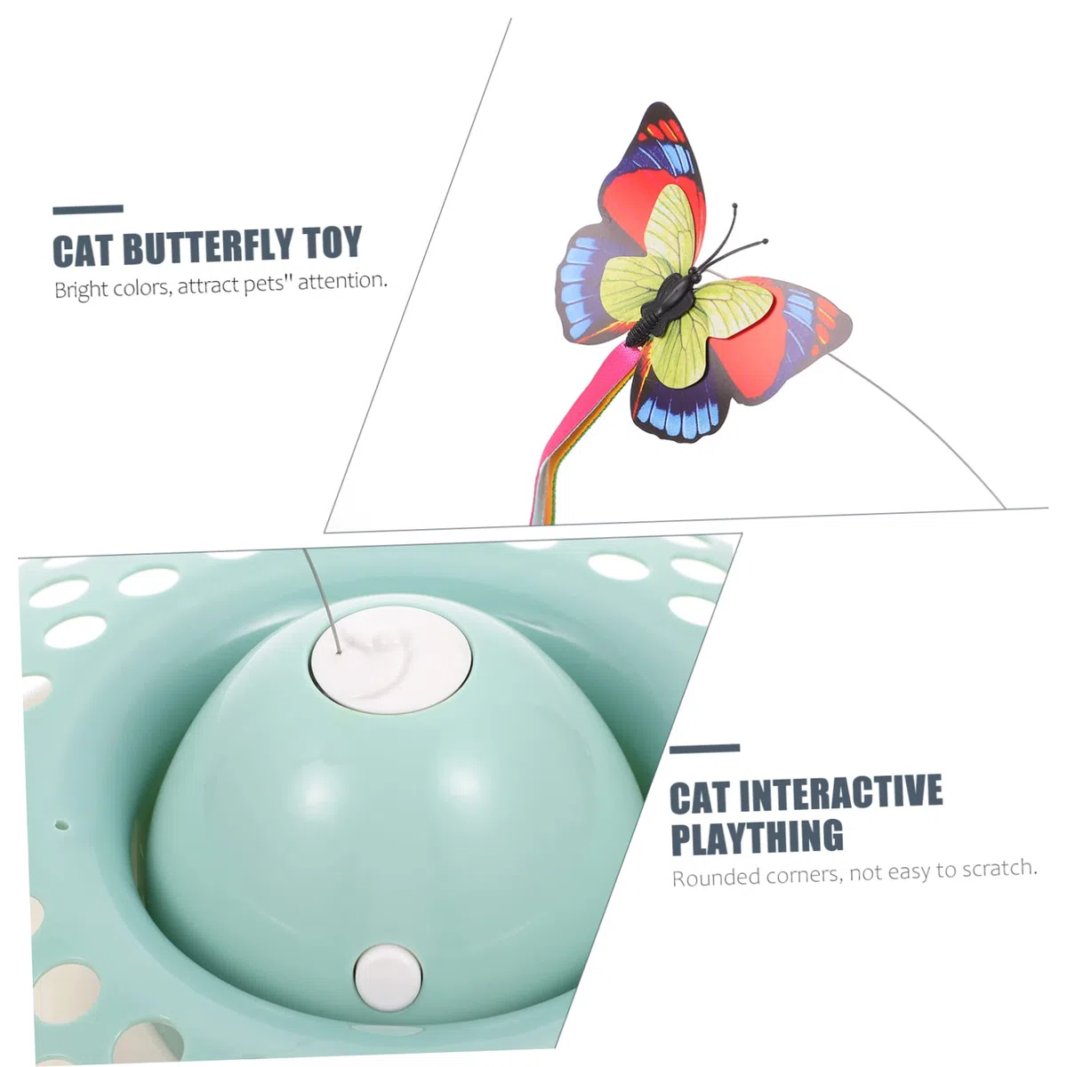 DOITOOL Juguetes para Mascotas 1 Juego Juguete para Gatos Poste de Teaser de Gato Juguete de gatera Juguetes Juguete de Bola de gatera Gato Juguete Interactivo Familiar Mascota