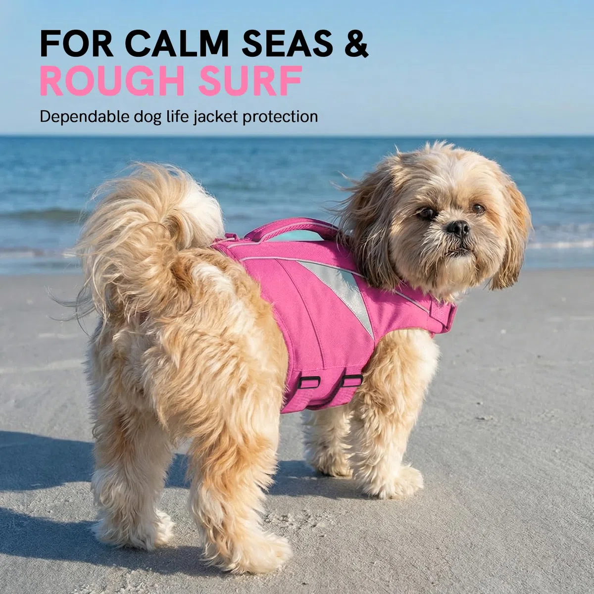 Chaleco Salvavidas para Perro con Manija de Rescate – Ajustable para Perros Grandes, Pequeños y Razas como Labrador, Francés Bulldog – Alta Flotabilidad, Reflectante para Piscina y Mar