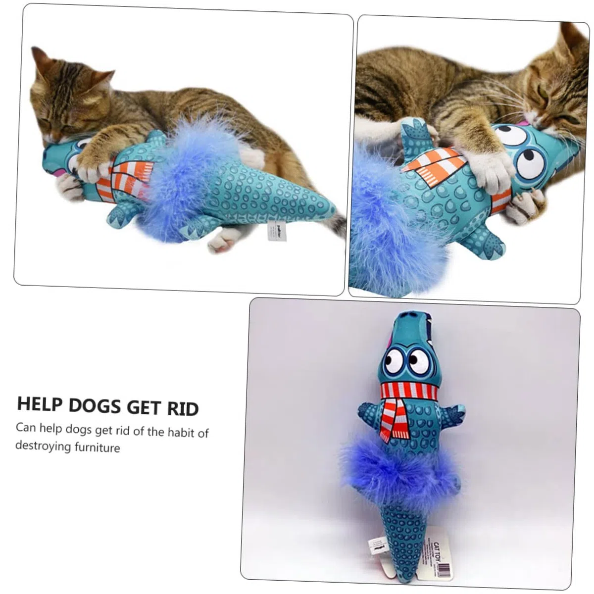 DOITOOL 3piezas Juguete De Gato De Forma De Cocodrilo Hierba Gatera Almohada Interactiva para La Curiosidad y Diversión De Tus Mascotas