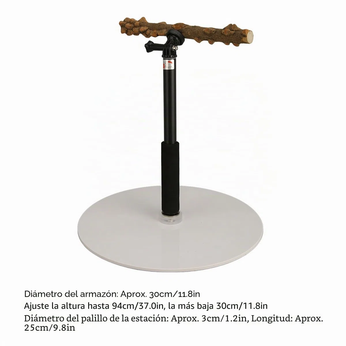 Soporte de Percha de Entrenamiento para Loros, Percha de Pie para Pájaros Desmontable Al Aire Libre con Altura Ajustable de 37 Pulgadas, Base, Soporte de Viaje para Juegos de Pájaros para Conure