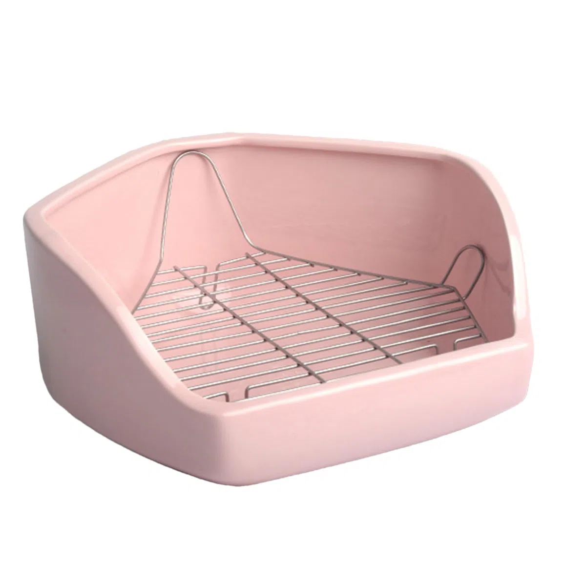 Arenero para mascotas para jaula, inodoro de esquina para pequeños animales domésticos – Arenero para conejito con bandeja para inodoro de esquina tipo jaula, orinal para pequeños t