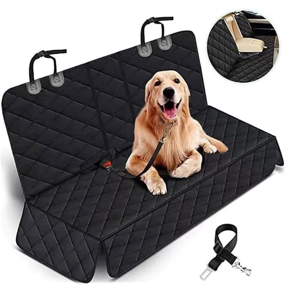 Funda para Asiento De Coche Perros para Skoda Karoq SUV, Prueba De ArañAzos E Impermeable Funda para Asiento Trasero De Coche para Perros