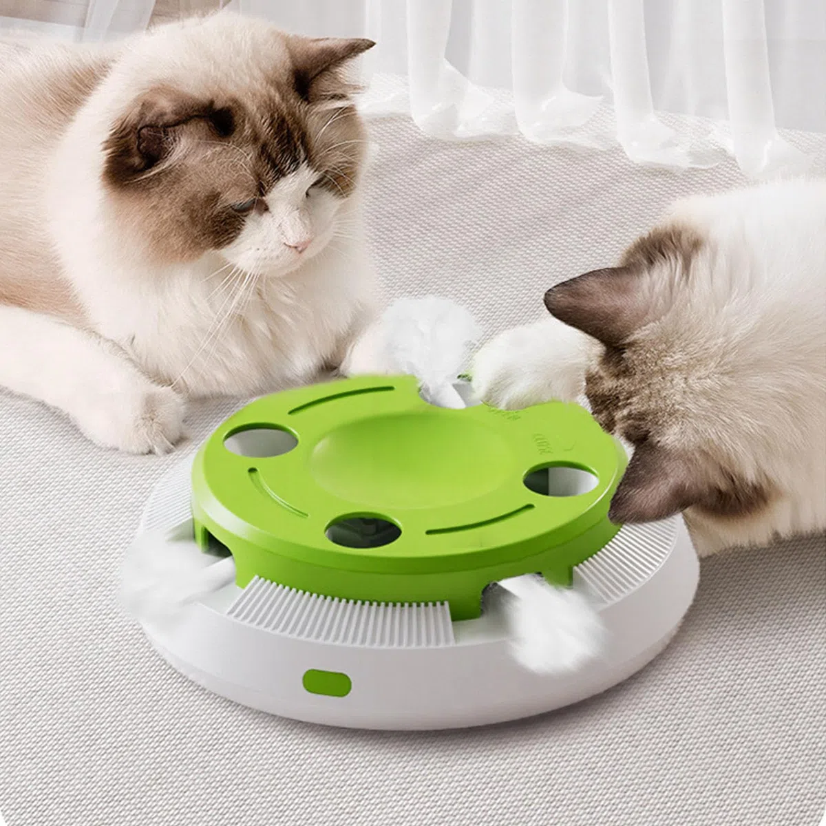 Plato Giratorio eléctrico para Gatos, Divertido Juguete Interactivo para Aumentar la vitalidad del Gato, Juguete Giratorio para Ejercicio físico de Mascotas