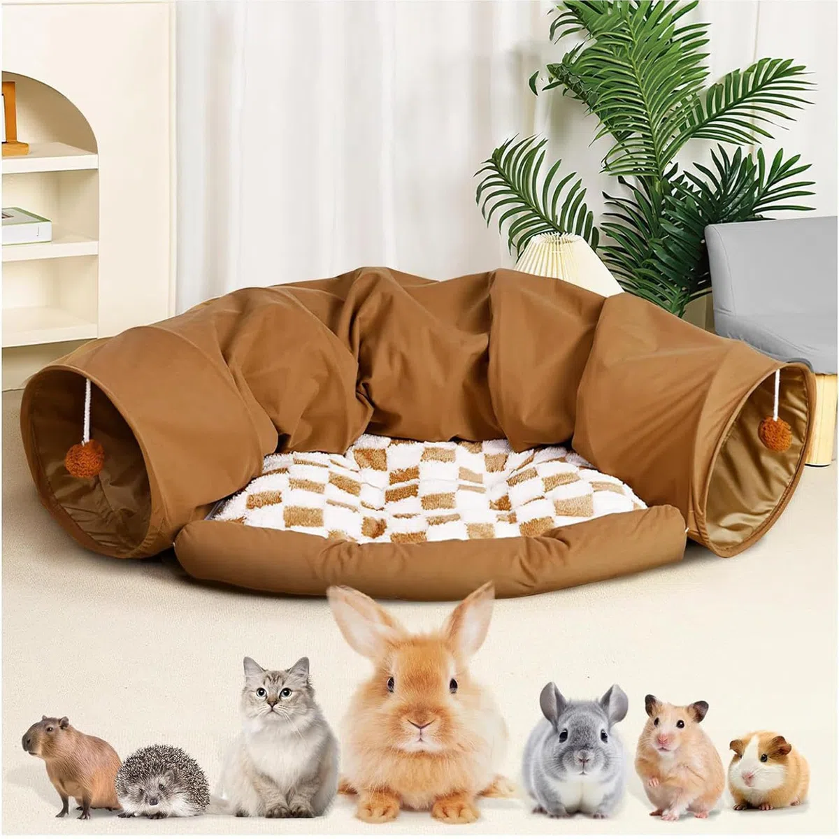 Túneles y Tubos de Gatos Casa Cueva Lavable Gruesa para Juego Y Ejercicio
