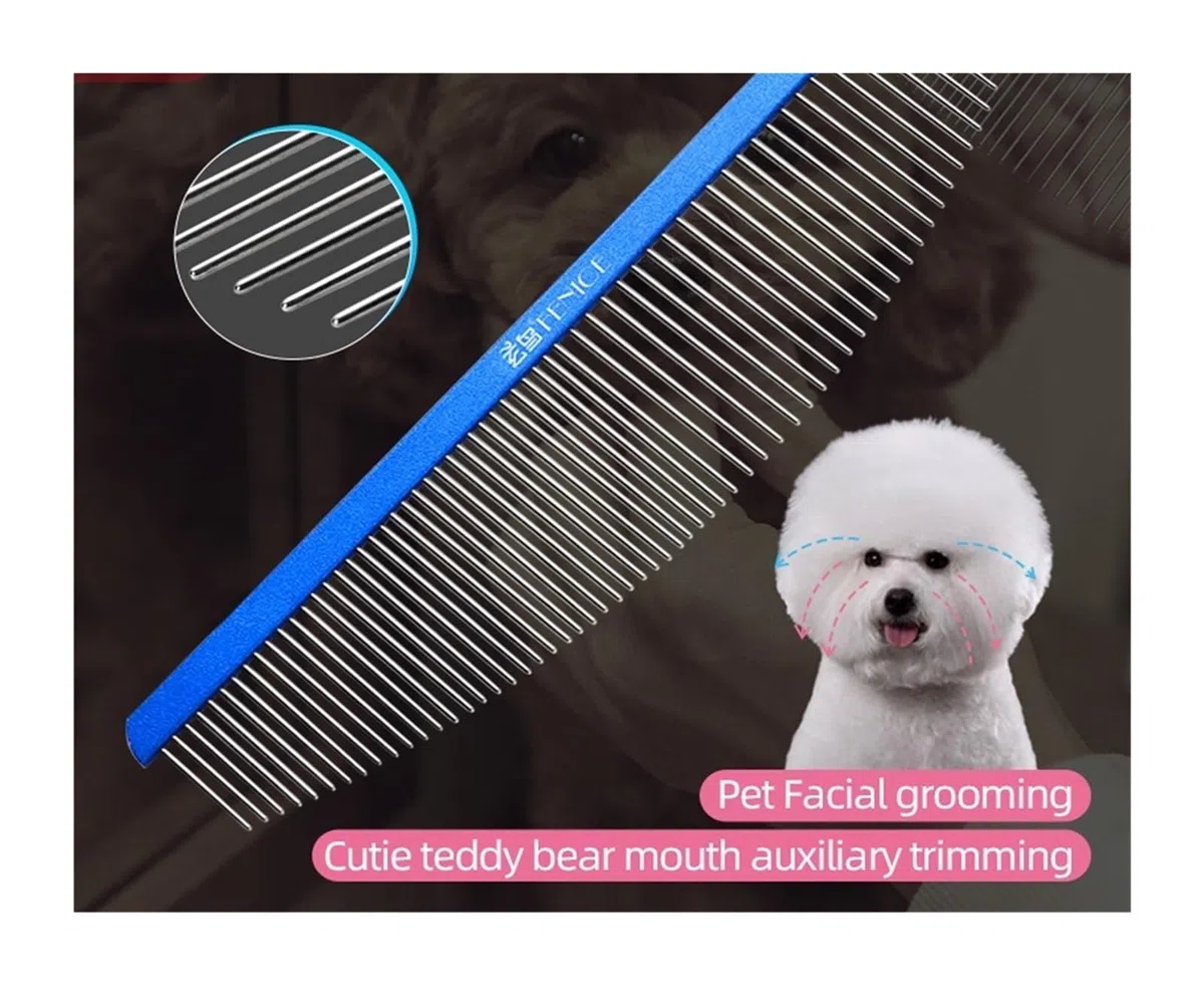 1 peine de aseo for mascotas estilo luna, peine de aluminio de aviación for perros(Pink)