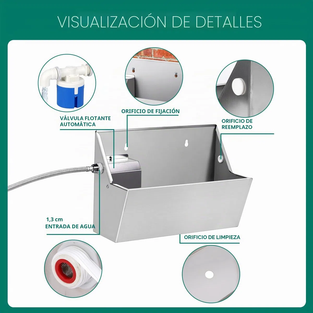 Bebedero Automático para Perros, Dispensador de Agua para Perros de 8L con Llenado Automático, Bebedero de Agua de Exterior para Animales de Granja, Caballos y Pollos