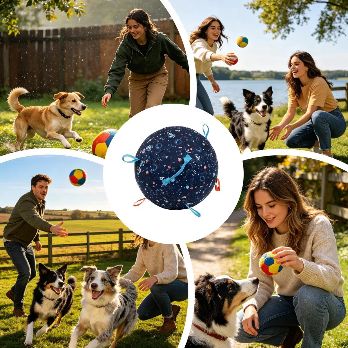 Pelota de pastoreo Hinchable Antiexplosión con Asas Juegos Aire Libre | Pelota De Pastoreo Instintiva Exterior Juguete Perros Pequeña Mediana Mascota Ocupada Estimulación