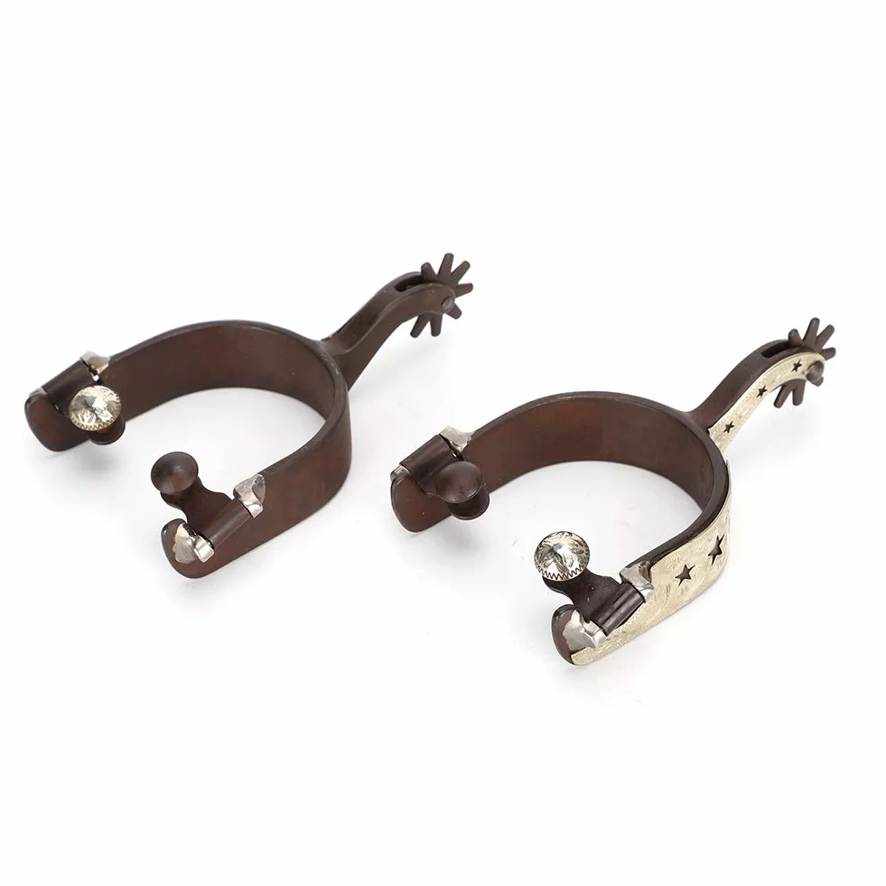 Bediffer Espuelas de Caballo Negras de Acero con bajo Contenido de Carbono,