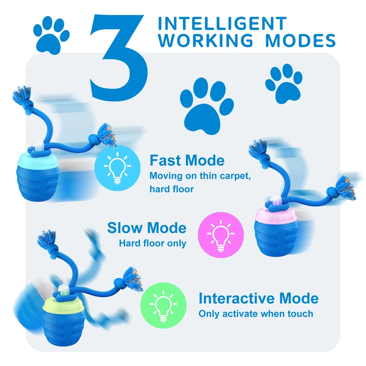 Juguetes interactivos para perros, [2025 recién actualizado] Pelota interactiva para perros medianos/grandes, juguete para perros de movimiento automático, bola malvada para aburrimiento y