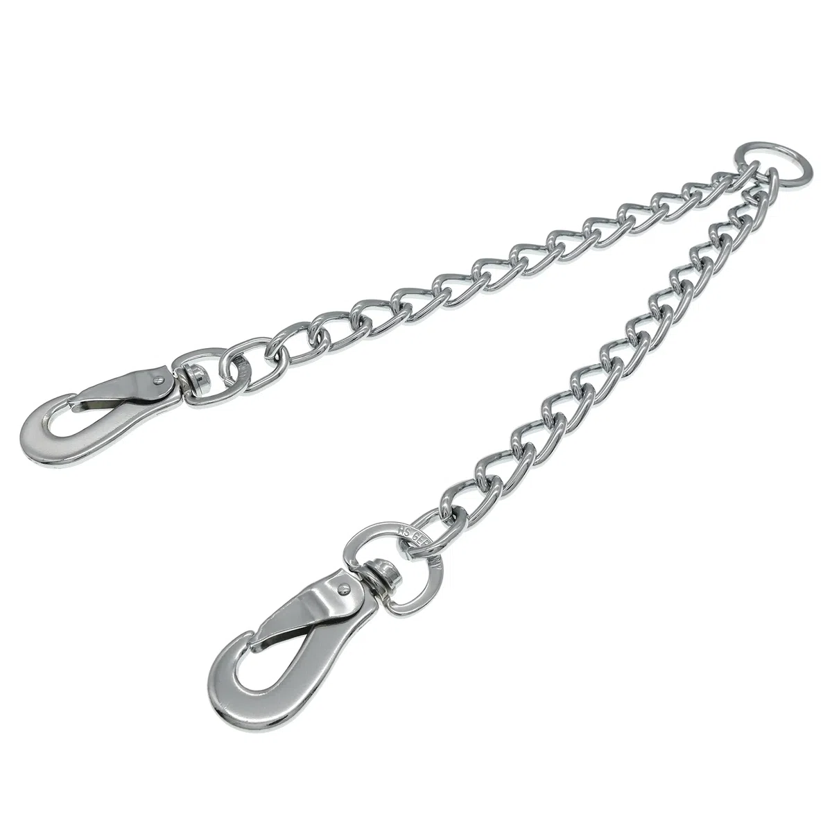 Herm Sprenger Cadena acopladora de dos correas de perro de acero cromado de 4 mm con gancho giratorio para perros medianos y grandes, sin enredos, accesorio de correa doble resistente fabricado en