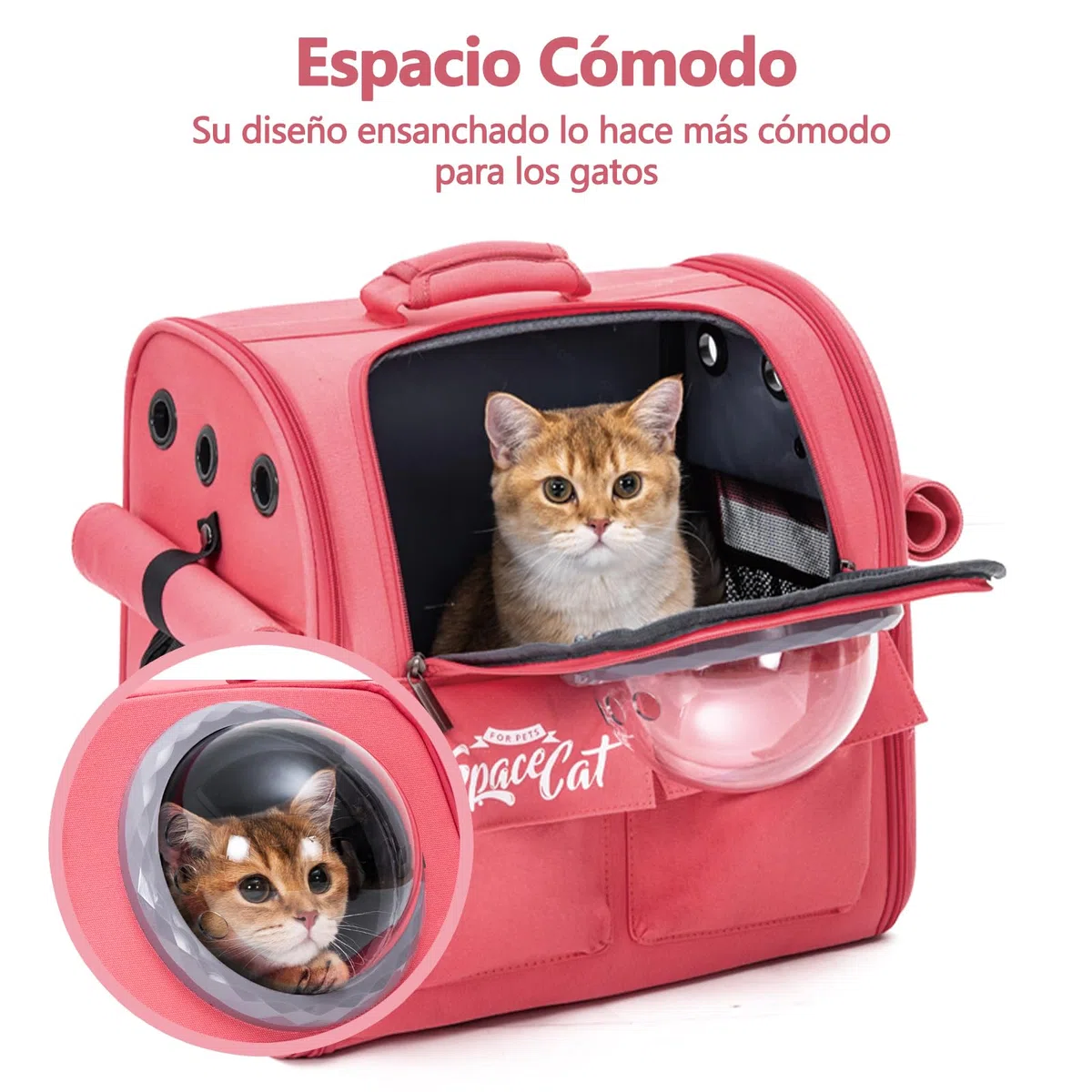 Galatée Mochila para Perros, Mochila para Mascotas Aprobada por Aerolíneas, Bolsa para Gatos para Viajes, Senderismo, Camping y Actividades Al Aire Libre(Rosa)