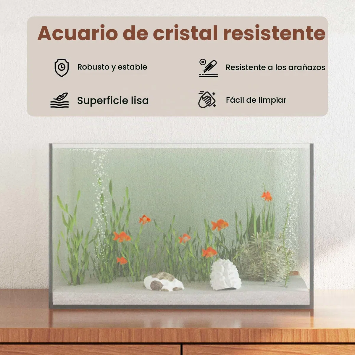 vidaXL Acuario con Almacenamiento Transparente 40 x 25 x 25 cm Cristal, Acuario exhibidor, Tanque de Vidrio Moderno, pecera panorámica, para Interiores y Exteriores