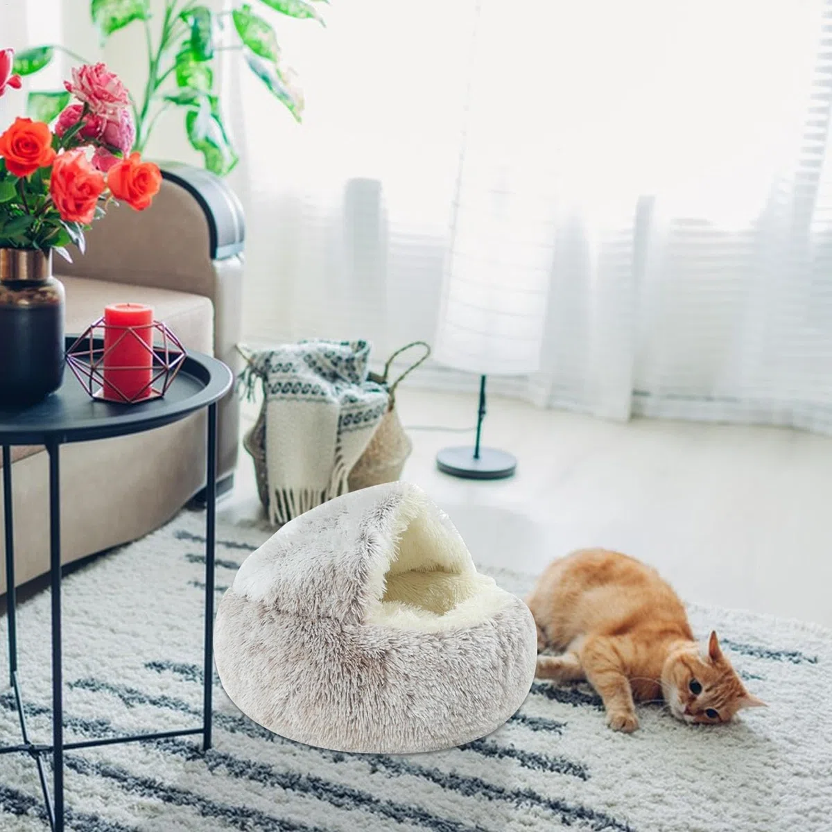 Cama para Gatos | Cama pequeña Cerrada para Mascotas | Cama cómoda y cálida para Gatitos de Invierno para Perros pequeños y Grandes, Cama para Perros pequeños y Grandes, Cama para Perros | cálida para Gatitos de Invierno para Perros pequeños y Grandes, Ca