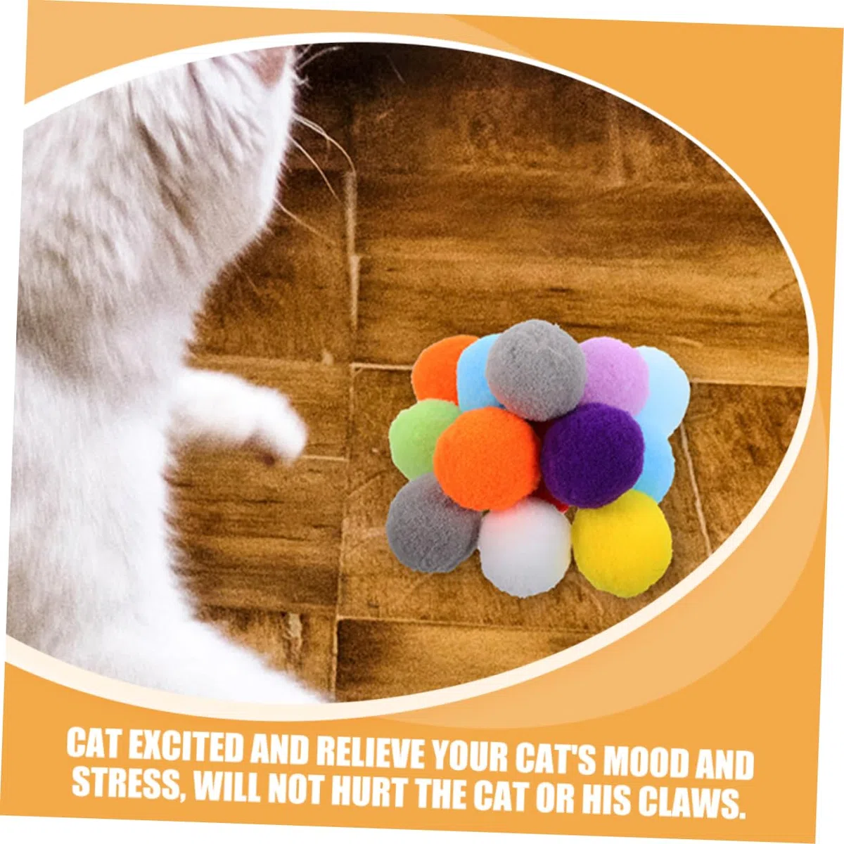 Kisangel 400 Piezas Pelota de Juguete para Gatos Gato de Peluche de Juguete Gato masticando Bolas Juguetes para Mascotas de Juguete para Gatos de Interior Bolas de Peluche Felpa