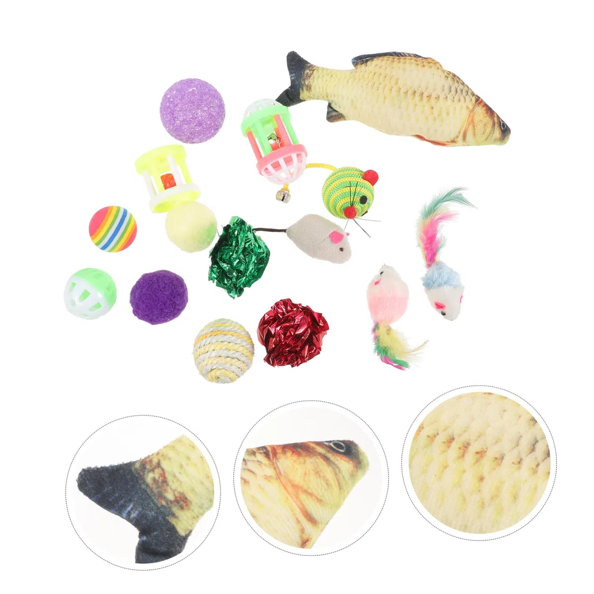 FRCOLOR 32 Piezas Juguete para Gatos Gatito Juguete masticable Catnip Gato Bolas Iris Juguetes Juguetes para Mascotas Juguetes para Mascotas Juguetes para Mascotas favorecido ratón Falso