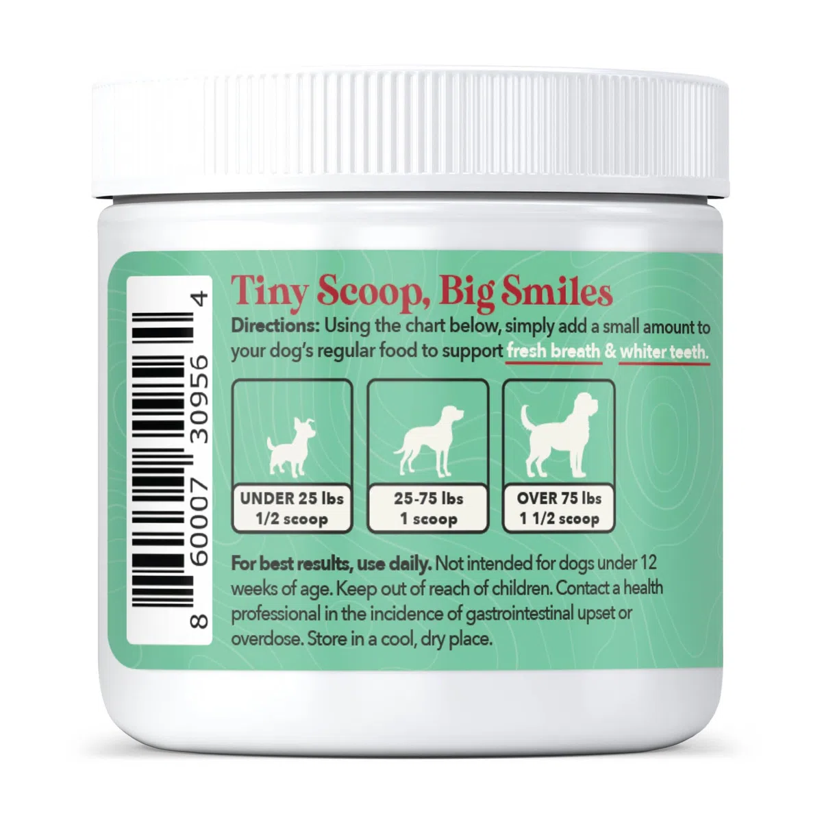 Polvo dental para perros, ambientador de aliento de perro, polvo dental para limpieza de dientes, placa de limpieza, cuidado dental para perros, removedor de sarro para dientes, probióticos para