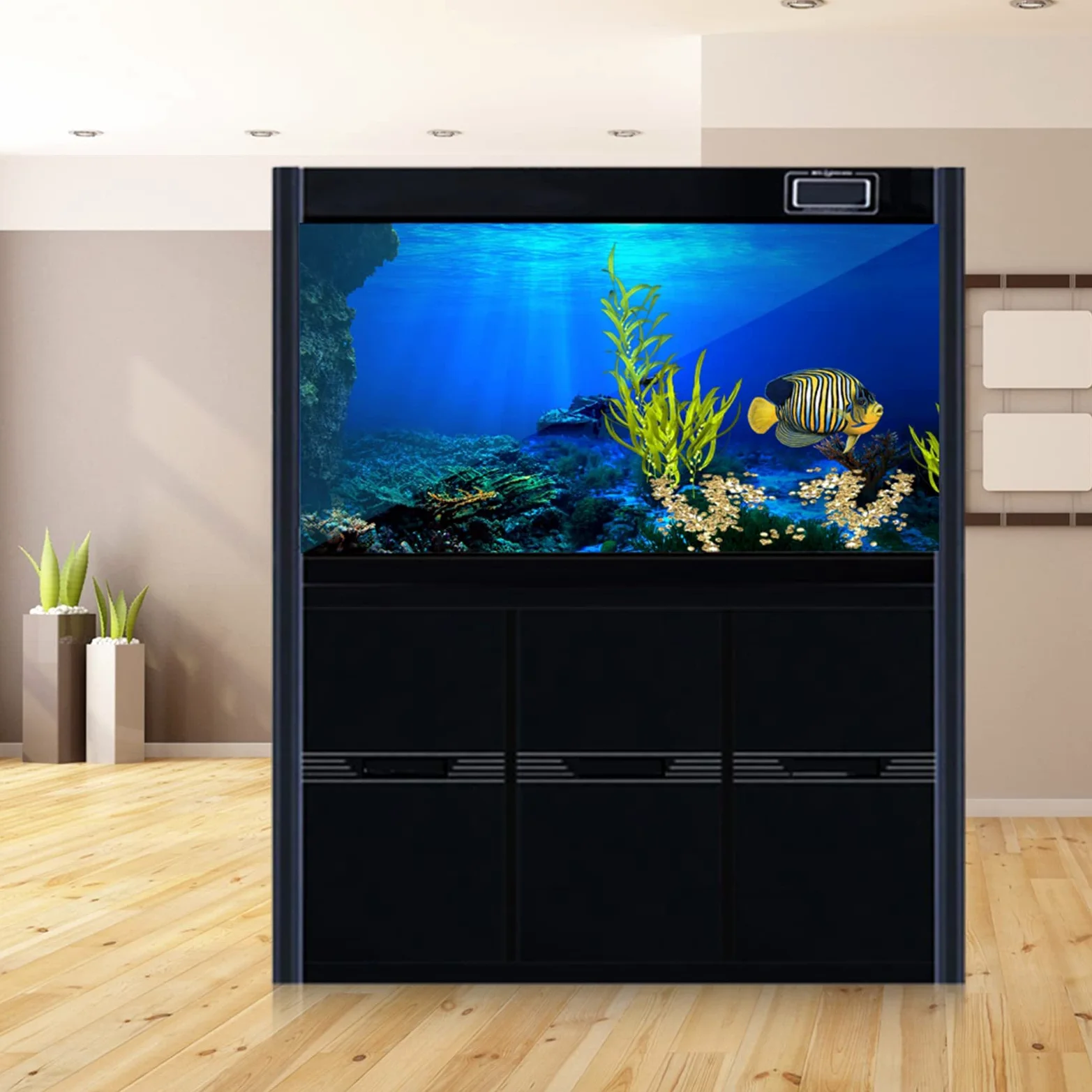 Akozon Póster Adhesivo de Fondo de Seaworld para Decoración de Peceras de Acuario Fondo Adhesivo de Seaworld de 91 X 41 Cm (122 * 61cm)