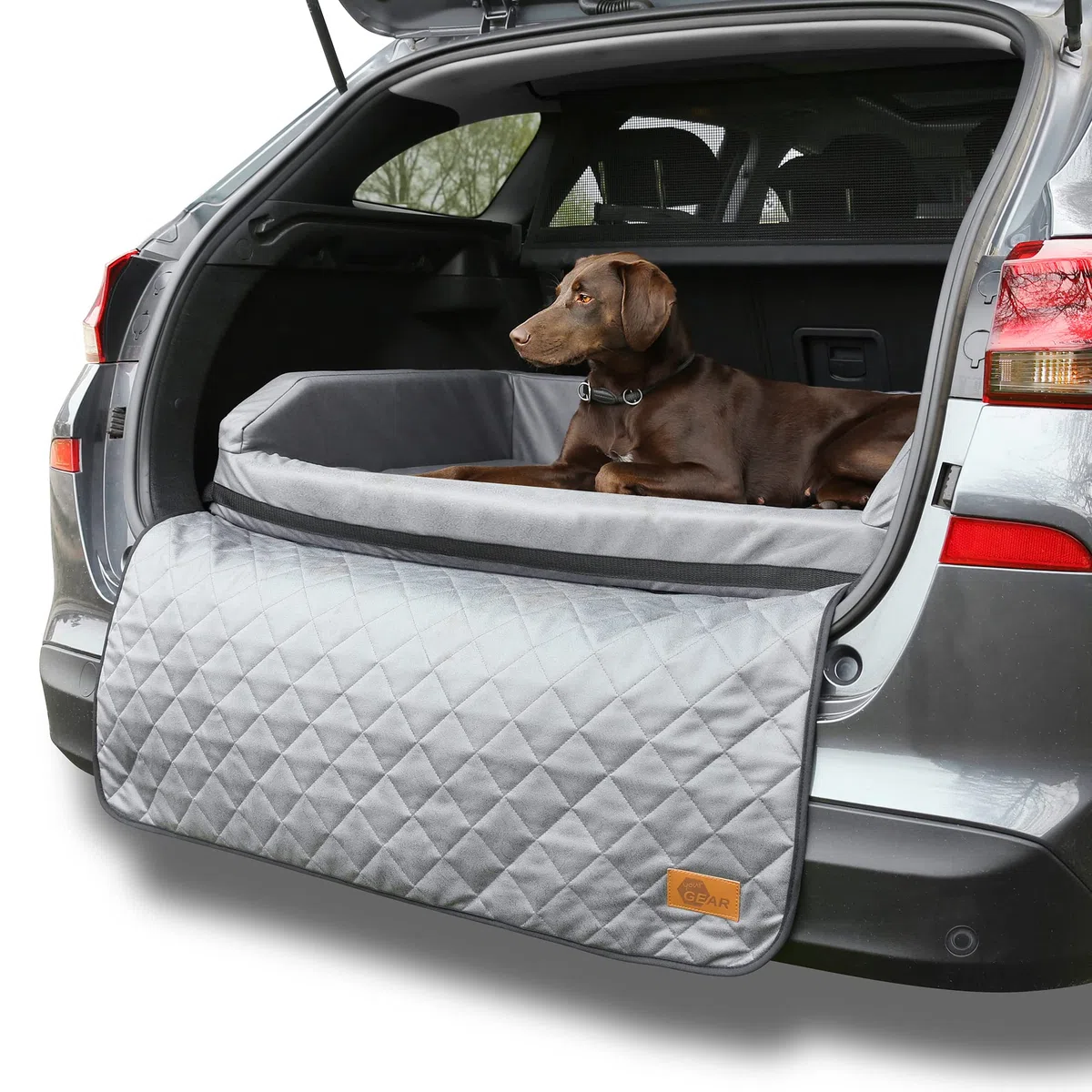 Your GEAR Termoli 100 x 70 cm - Cama para Perros de Coche Con Protección para el Borde de Carga, Cesta y Alfombrilla para Maletero, Cama de Viaje