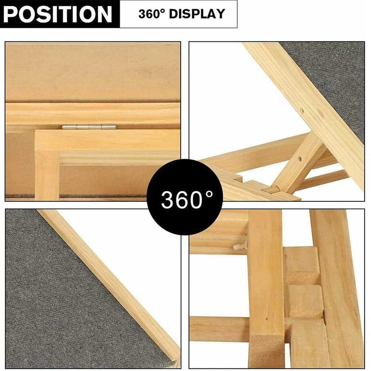 Rampa independiente para perros para interior y exterior, de madera auténtica, con 4 alturas ajustables y alfombra antideslizante, diseño plegable portátil, para cama o sofá, 100 cm x 40 cm