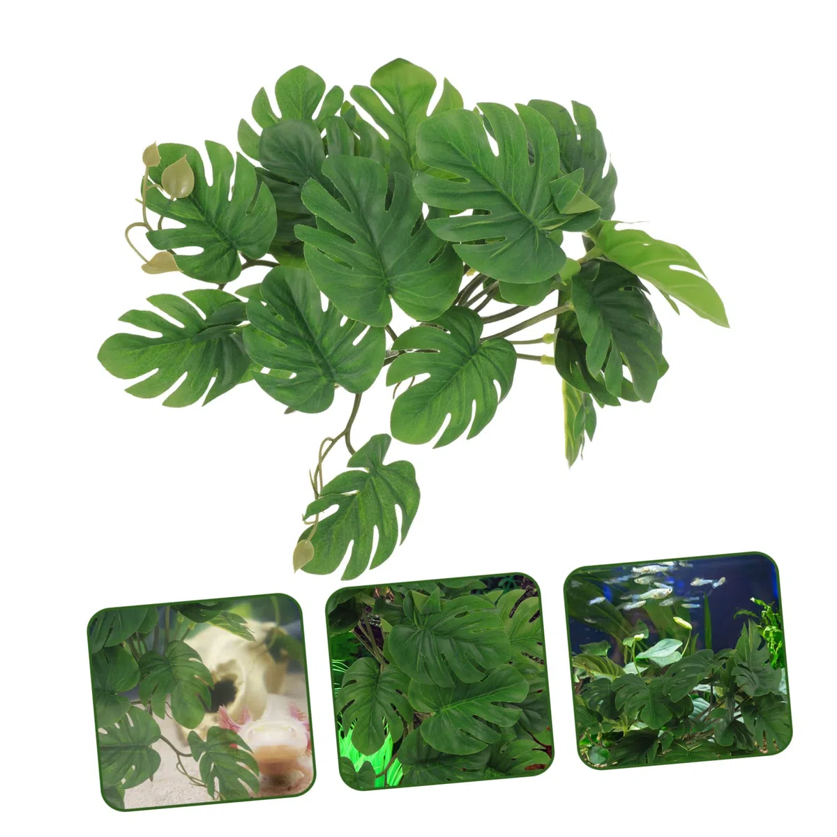 Kisangel 4piezas Terrario Decorativo Plantas Artificiales para Reptiles Accesorios De Hábitat Simulados para Acuarios y Terrarios Sin Daño Mascotas