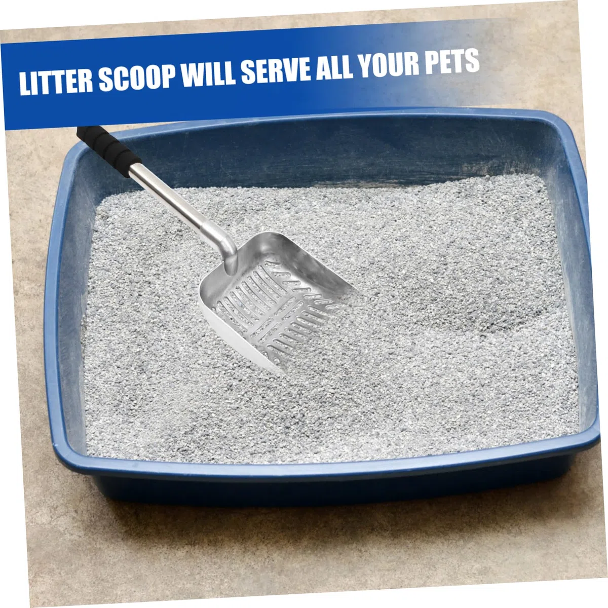 Pala De Arena con Mango Largo Retráctil Pala Perro Basura Scoop Pala De Arena para Gatos Pala Profunda para Arena para Gatos Pala para Arena con Mango Largo Arena para Perros Metal