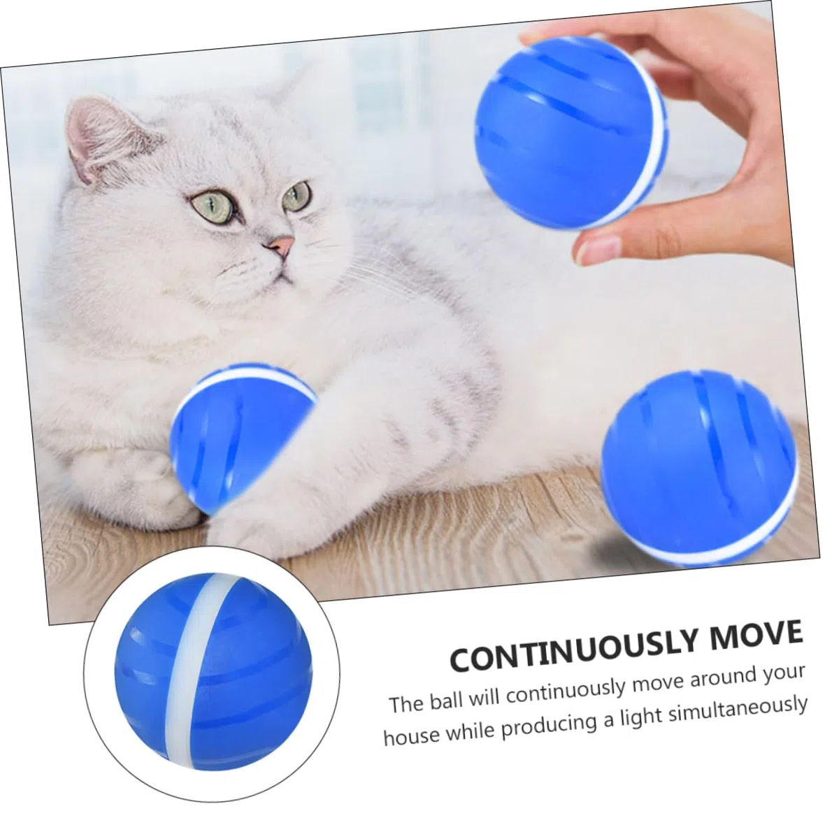 Kisangel Pelota De Juguete para Mascotas Luminosa Automática Interactiva para Gatos Luces Intermitentes Recargable por USB