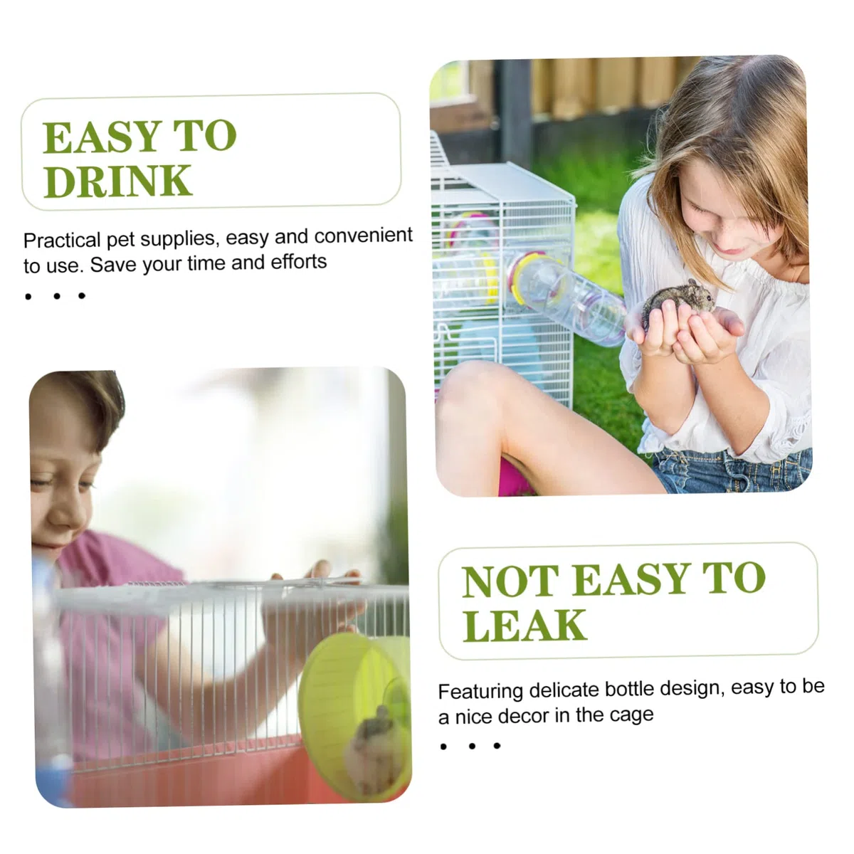 Toyvian Bebedero Vertical para Hámster, Botella de Agua sin Fugas para Roedores Pequeños, Bebedero Diario para Cobayas y Erizos