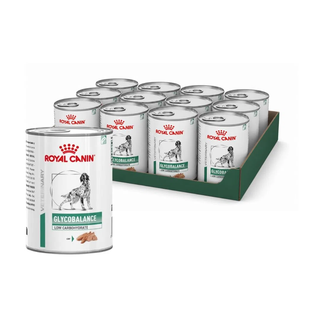 ROYAL CANIN Veterinary Glycobalance Bajo en Carbohidratos Paté | 12 x 410 g | Alimento dietético Completo para Perros | Bajas calorías