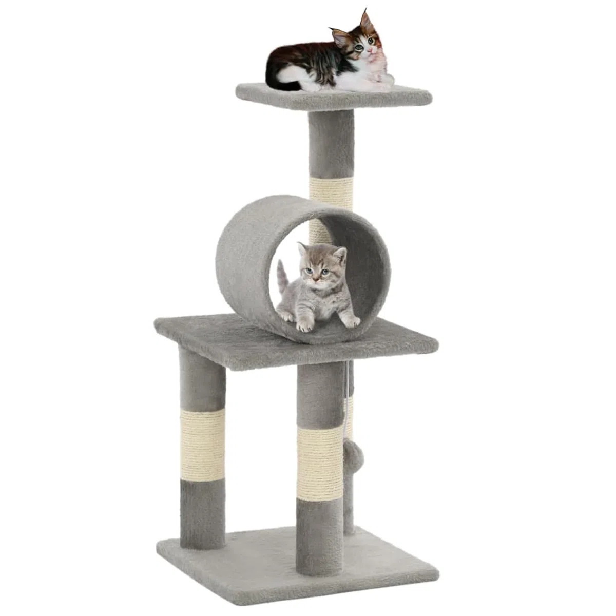 ShGaxin Rascador para Gatos con Poste de sisal, Arbol para Gatos, Gatos Accesorios, Arranhador para Gatos, Arbol Rascador Gatos, 65 cm Gris