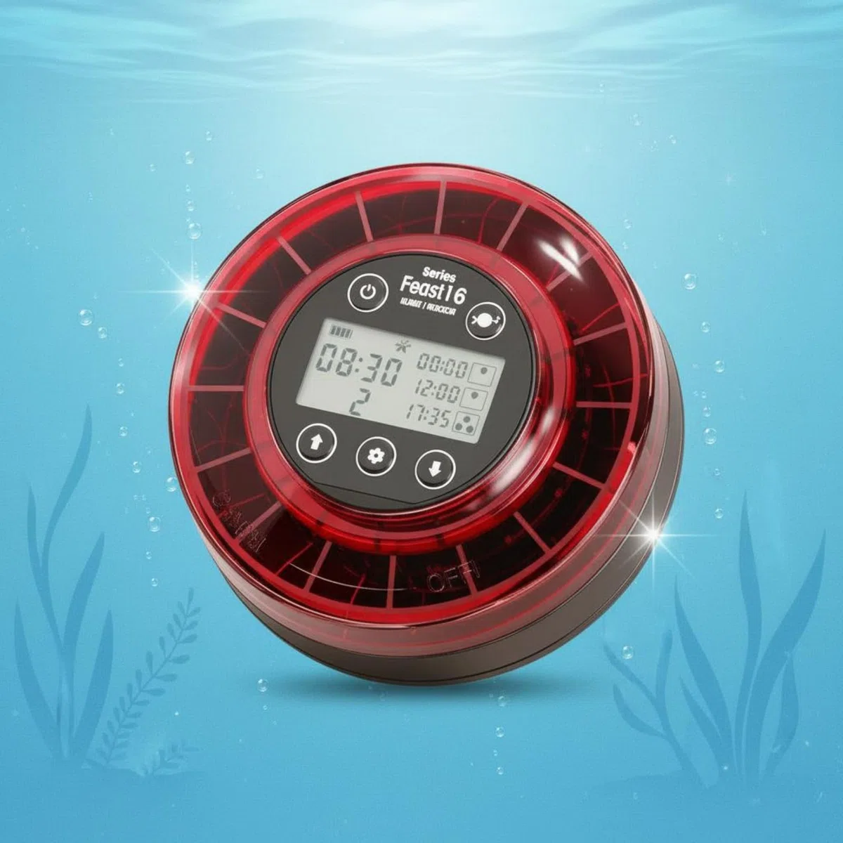 Alimentador Automático Peces Control Preciso Dispensador Automático Comida Peces a Prueba de Humedad Alimentador, Rojo, Style to 1