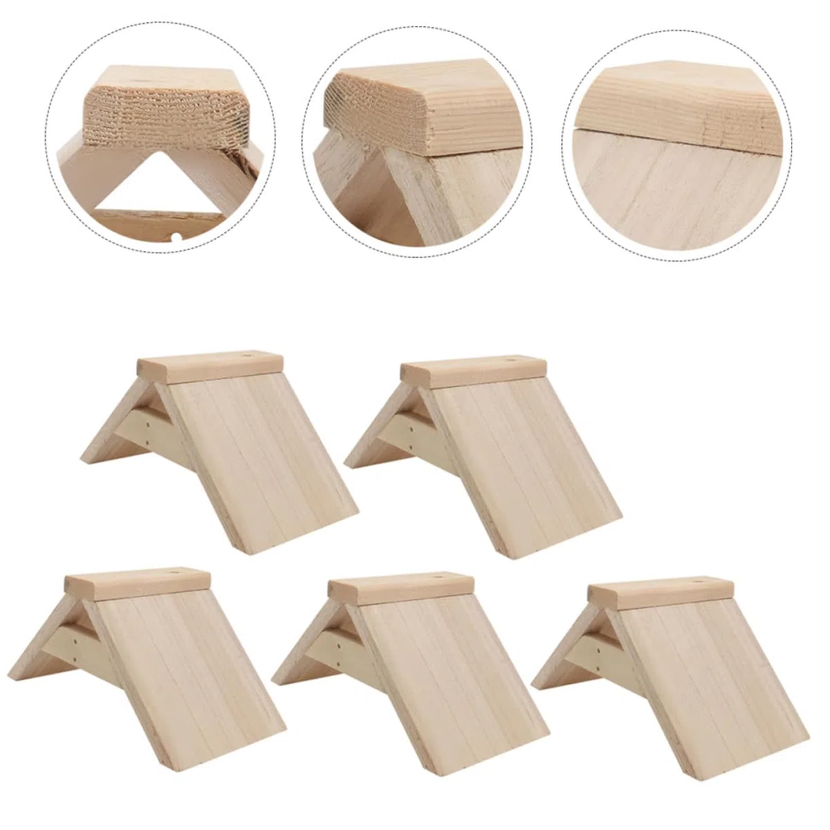 ifundom Soporte De Madera para Aves Multifuncional, Percha Natural De 5 Piezas, Soporte Seguro para Loros y Aves Pequeñas, Adecuado para Suministros De Mascotas y Gallineros