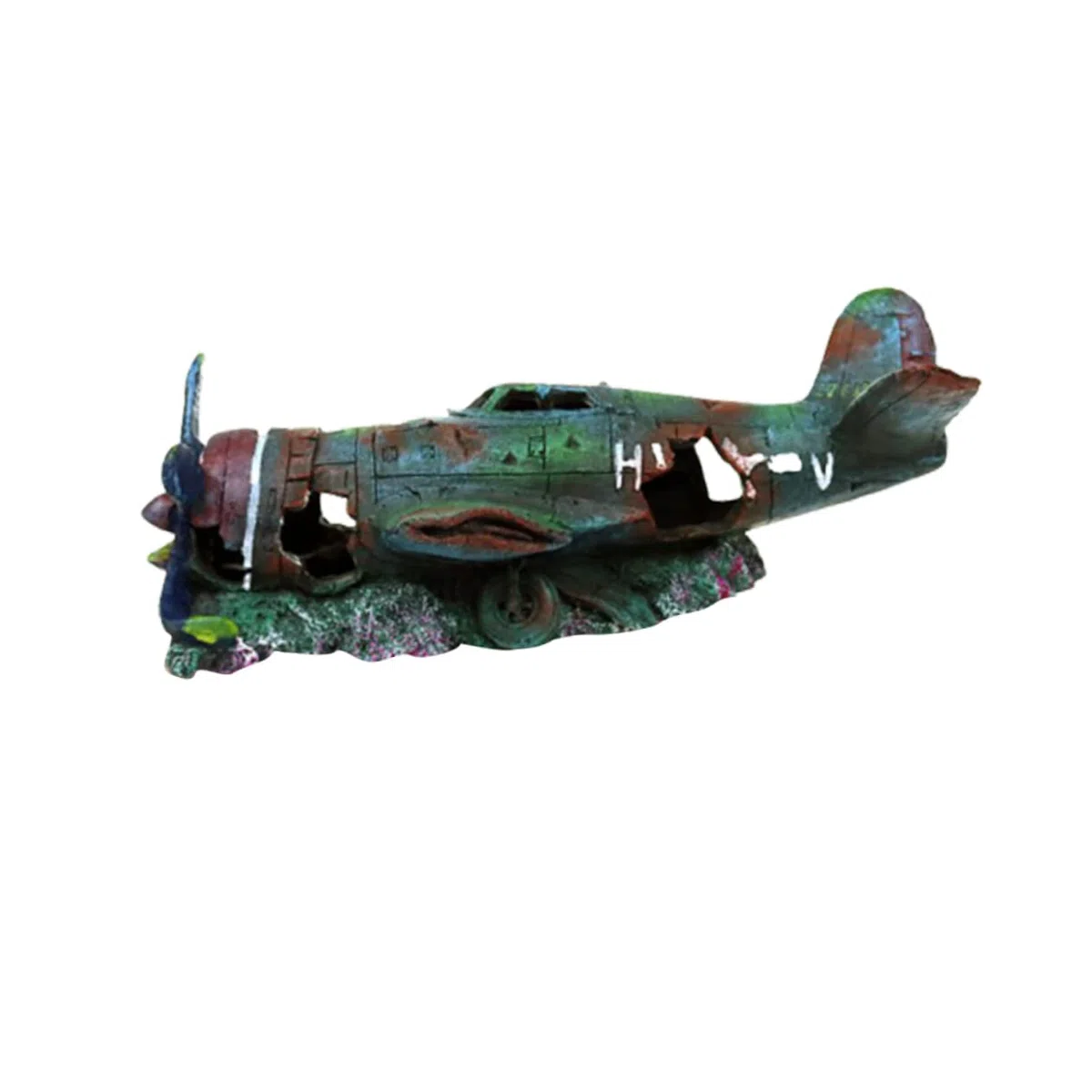 MAGICLULU Decoraciones para Acuarios De Resina Avión Artificial Siniestrado para Adorno De Acuario Decoración De Pecera para Peceras y Tanques De Agua
