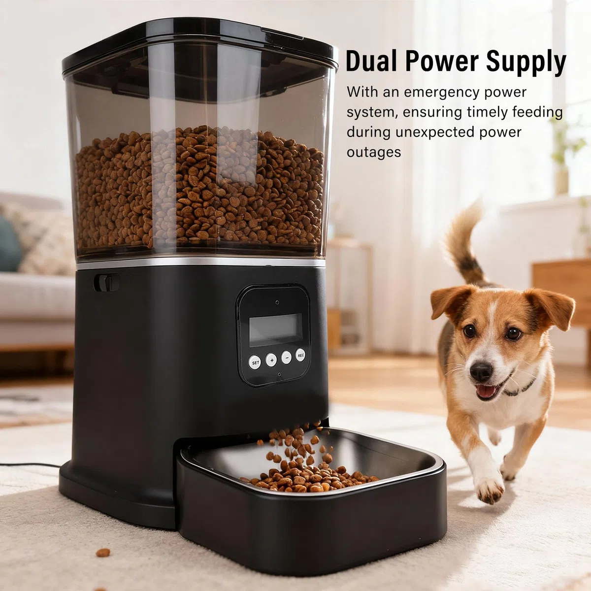 Haofy Alimentador Automático para Gatos Dispensador Inteligente de Alimentos para Mascotas de 6 litros con Control LCD Fuente de Alimentación Dual Alimentación Temporizada para